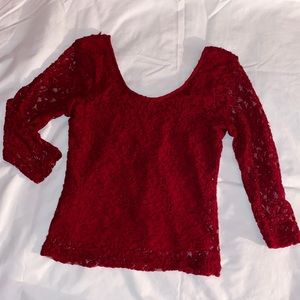 Red lace top